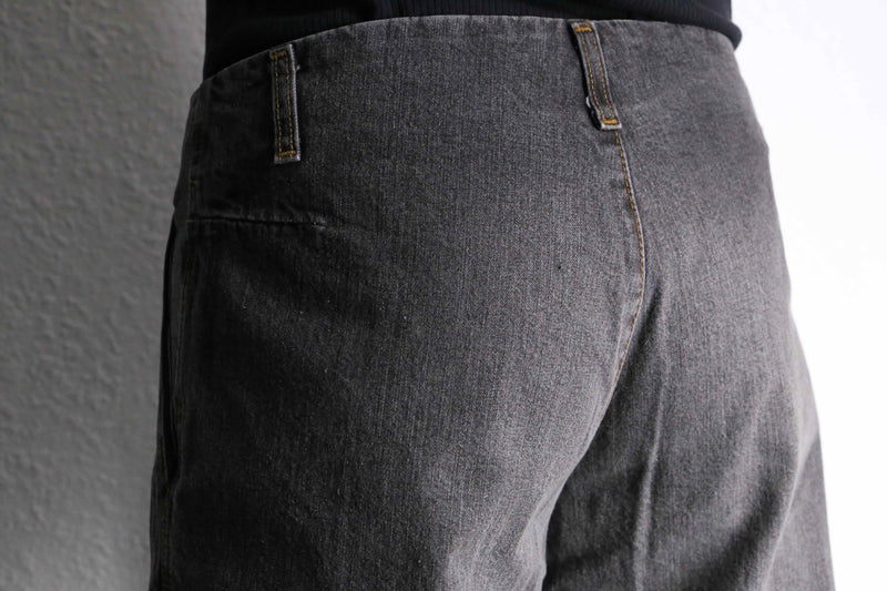 fade black wide buggy flare denim pants