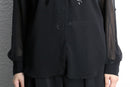 black sequin design sheer shirt