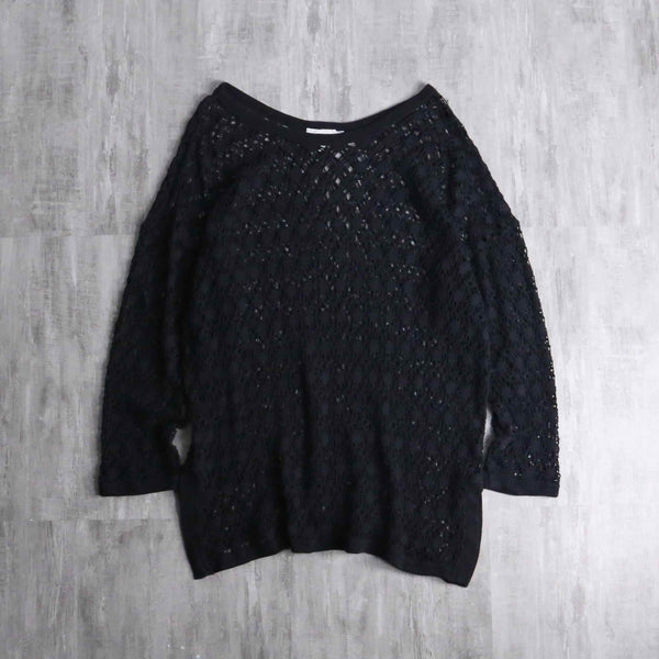 black color mesh pullover