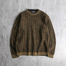 brown base zigzag pile knit