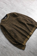 brown base zigzag pile knit