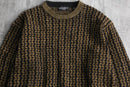 brown base zigzag pile knit