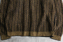 brown base zigzag pile knit