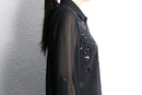 black sequin design sheer shirt