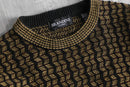 brown base zigzag pile knit