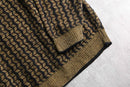 brown base zigzag pile knit