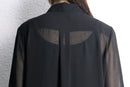 black sequin design sheer shirt