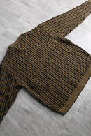 brown base zigzag pile knit