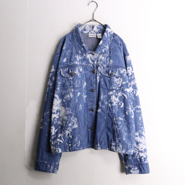 "CHICO'S" all over print blue jacket