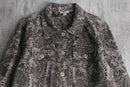 gray jacquard flower paisley tracker design jacket