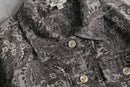 gray jacquard flower paisley tracker design jacket