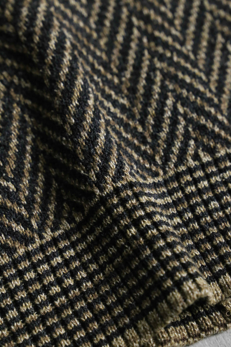 "BACHRACH" melange herringbone textile acrylic cardigan