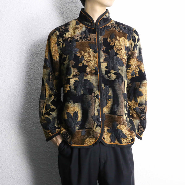 botanical pattern jacquard jacket