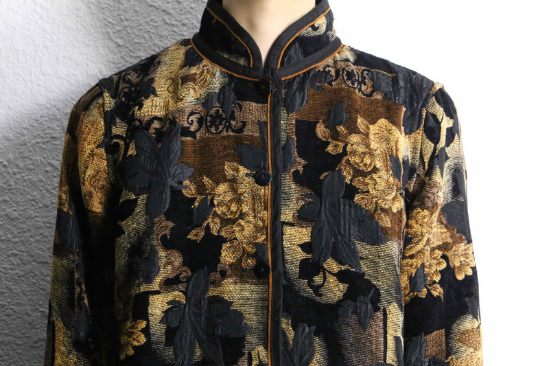 botanical pattern jacquard jacket