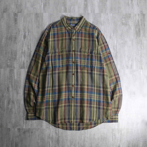 “Polo by RL” madras check linen silk shirt