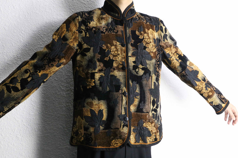 botanical pattern jacquard jacket