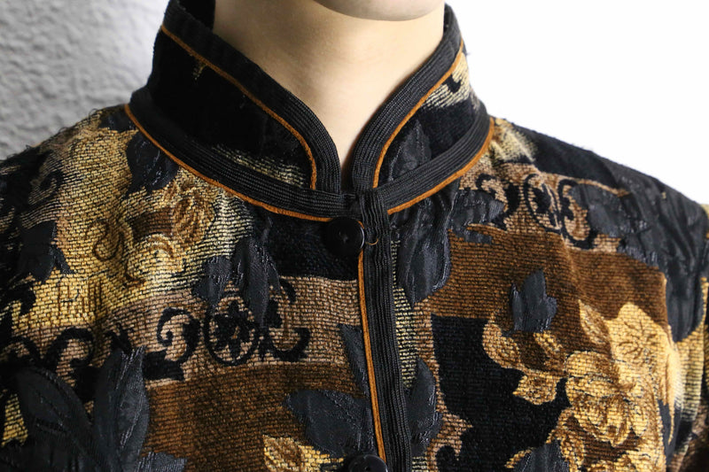 botanical pattern jacquard jacket