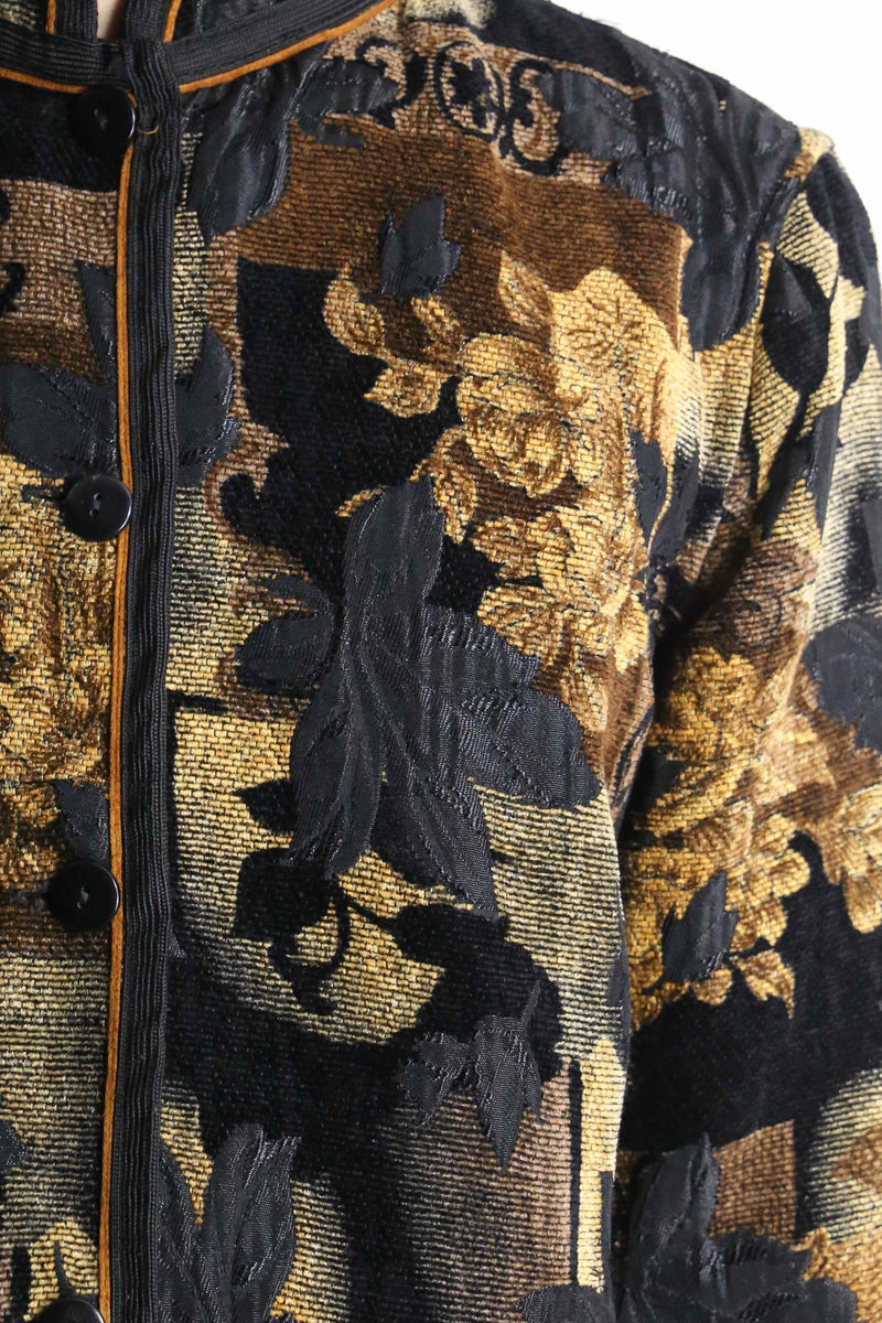 botanical pattern jacquard jacket