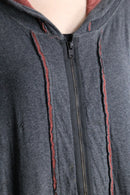 ”Harley Davidson” gray × red inside out over sized hoodie