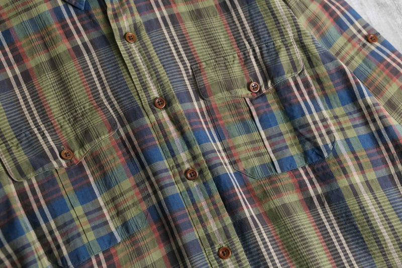 “Polo by RL” madras check linen silk shirt