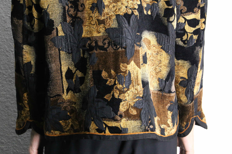 botanical pattern jacquard jacket