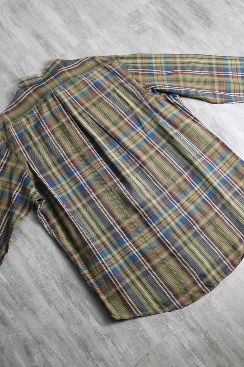 “Polo by RL” madras check linen silk shirt