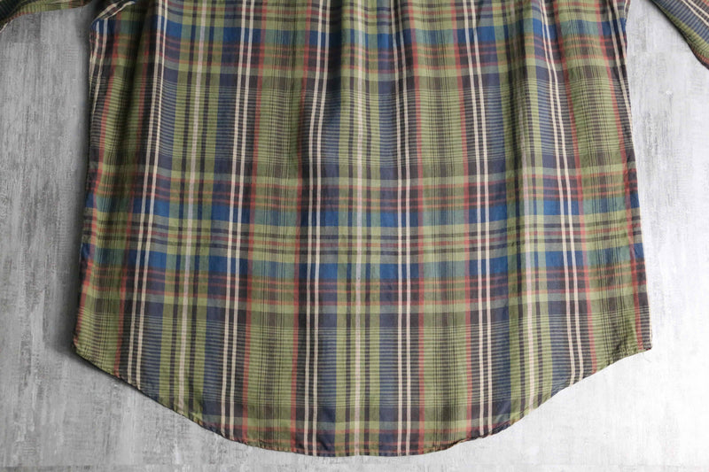 “Polo by RL” madras check linen silk shirt