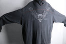 ”Harley Davidson” gray × red inside out over sized hoodie