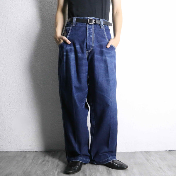 “FUBU” deep indigo painter wide denim pants