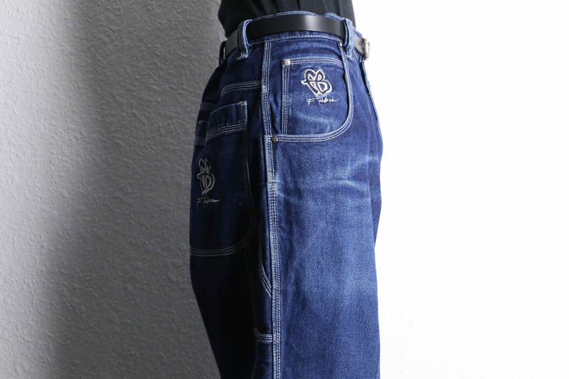 “FUBU” deep indigo painter wide denim pants