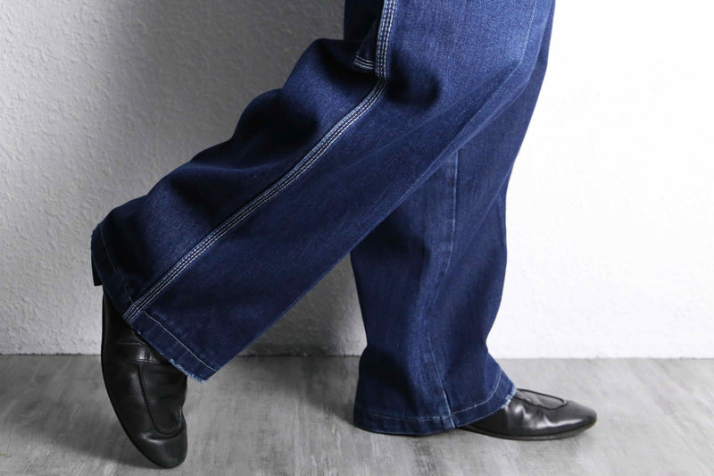 “FUBU” deep indigo painter wide denim pants