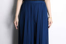 navy color tuck sheer wide pants