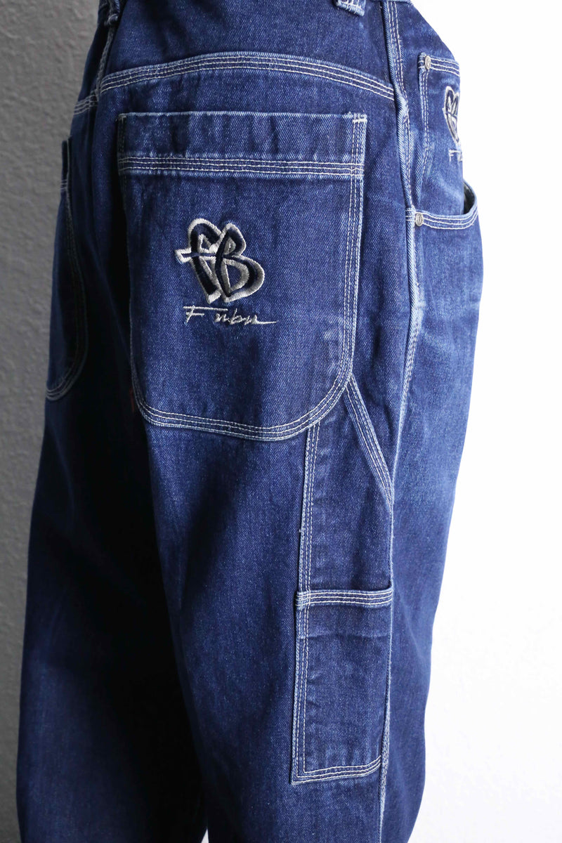 “FUBU” deep indigo painter wide denim pants
