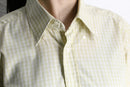 00s "BOSS" pale yellow check s/s BD shirt