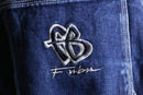 “FUBU” deep indigo painter wide denim pants