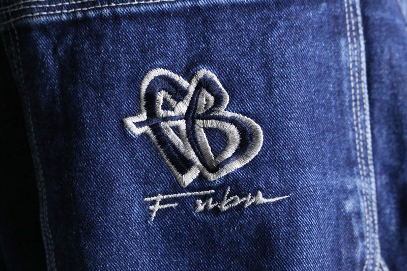 “FUBU” deep indigo painter wide denim pants