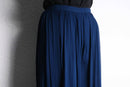 navy color tuck sheer wide pants
