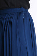 navy color tuck sheer wide pants