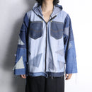 "Re:make" patchwork denim zip jacket