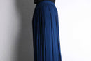 navy color tuck sheer wide pants