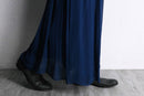 navy color tuck sheer wide pants