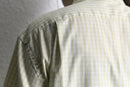 00s "BOSS" pale yellow check s/s BD shirt