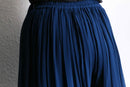 navy color tuck sheer wide pants