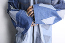 "Re:make" patchwork denim zip jacket