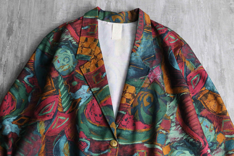 total art painting pattern easy tailored jacket