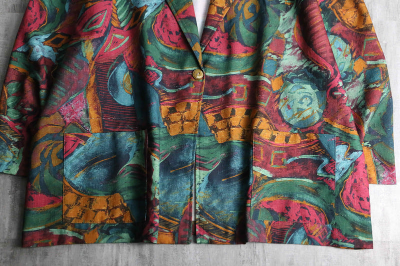 total art painting pattern easy tailored jacket
