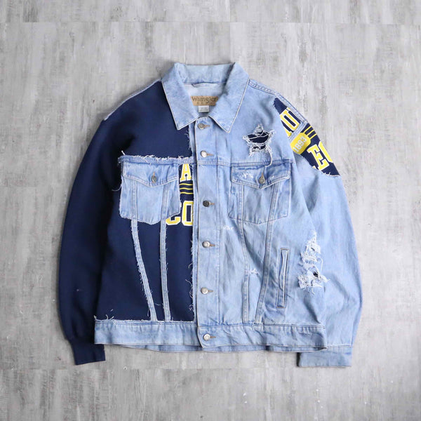 ''Re:make'' sweat docking design denim jacket