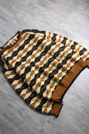 1990s cotton wool roll neck hand knit