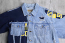 ''Re:make'' sweat docking design denim jacket