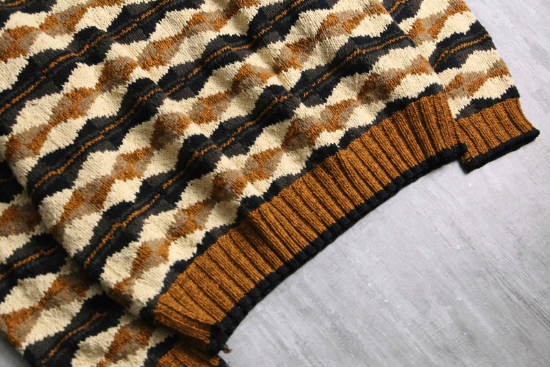1990s cotton wool roll neck hand knit